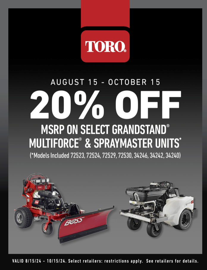 Toro Single Unit Savings Event on Select Grandstand Multi-Force